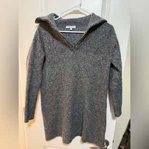 Madewell 1/2 Zip Sweater Dress Heather Gray Wool Blend Women’s